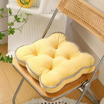 Square Chair Cushions, Soft Seat Cushion for Patio Garden, Furniture Chairs, Office, Living Room 15.6x15.6 Inch Yellow