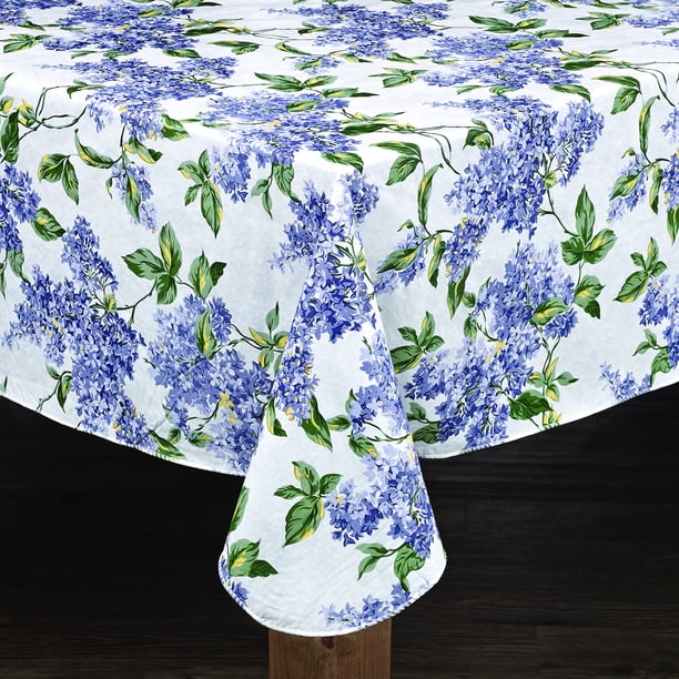 All For You Flannel Backed Vinyl Tablecloth Waterproof Table Protector Heavy Duty Blue Round 70 Walmart Com Walmart Com