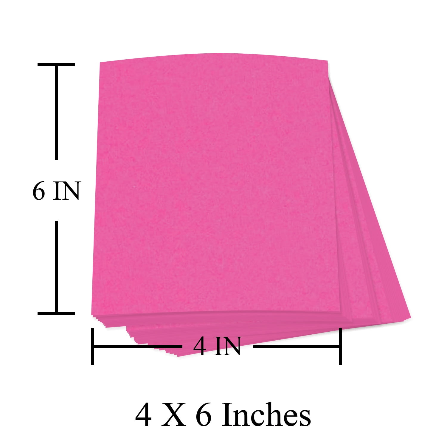 Bright Neon Fluorescent 4 x 6 Inches Labels - 50 Stickers Per Pack - Pink