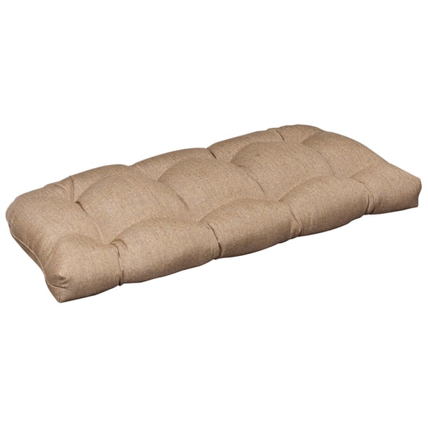 Outdoor Patio Furniture Wicker Loveseat Cushion Textured Tan Brown Sunbrella Walmart Com Walmart Com
