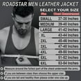 thumbnail image 2 of Men's Motorbike Leather Jacket Distress Zip Up Motorcycle Protection Jackets Antique Brown-2XL, 2 of 7