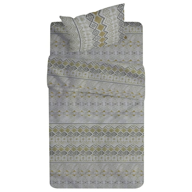 Juego De Sabanas Individuales Estampadas De Microfibra De Poliester 3 Piezas Diseño Elegante Amplias Textura Suave