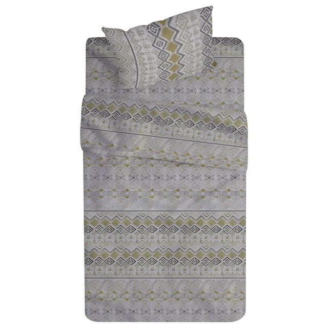 Juego De Sabanas Individuales Estampadas De Microfibra De Poliester 3 Piezas Diseño Elegante Amplias Textura Suave