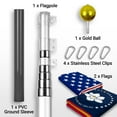 thumbnail image 2 of G128 Combo Pack: 25 Ft Telescoping Aluminum Flagpole (Silver) & American and Mississippi Magnolia Flags 3x5 Ft, Both ToughWeave Series Embroidered Polyester | Pole with Flags Included, 2 of 9