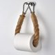 thumbnail image 3 of Conjunto de 2 soportes de papel higiénico montados en la pared de acero inoxidable y cuerda de cáñamo para el baño y la cocina (rojo) Feliz Sencillez, 3 of 4