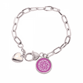 thumbnail image 1 of AM Culture Letter Pattern Heart Chain Bracelet Jewelry Charm Fashion, 1 of 3