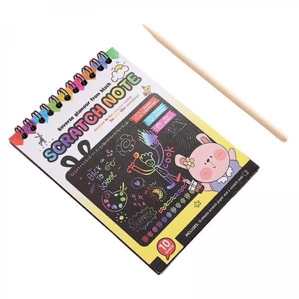 3x Cuaderno De Papel Para Rascar, Regalo Creativo Con Bolígrafo, Pintar Y , Juego De Juguete Para Niños, Amarillo