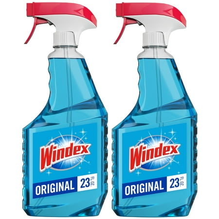 Windex Glass Cleaner Trigger Bottle, Original Blue, 23 fl oz (2 (Best Outside Window Cleaner)