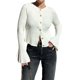 thumbnail image 3 of Suéter de Cuello Redondo Acanalado para Mujer, Camisa de Punto Acampanada de Larga con Botones y Abertura Frontal, Conjunto de Otoño M, 3 of 7