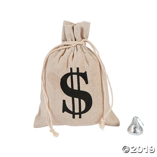 Money Burlap Drawstring Bags