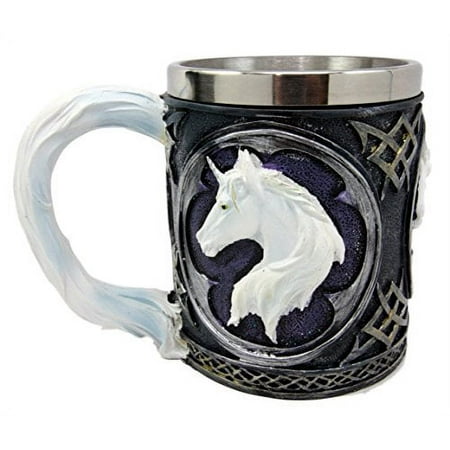 Atlantic Collectibles Sacred Enchanted White Unicorn Purity Beer Stein Tankard Coffee Cup Drink Mug 12oz 4.5"H