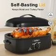 thumbnail image 6 of Sunvivi Roaster Oven with Self-Basting Lid, 14qt Electric Roaster with Removable Pan & Rack, Turkey Roaster Oven with Defrost & Warm Function, Stainless Steel, Black, 6 of 7