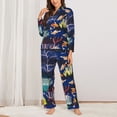 thumbnail image 2 of Fotbe Sea Inhabitans and Herb Conjunto de Pijama de Manga Larga para Mujer con Estampado, Ropa de Dormir de 2 Piezas, Conjunto de Casa Suave y Cómodo con Bolsillos-Small, 2 of 7