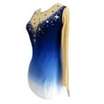 thumbnail image 3 of LIUHUO Customized Blue White Gradient Spandex Figure Skating Dress Girls Ladies Embellished with Diamond Snowflakes Comfortable Breathable, 3 of 8