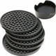 thumbnail image 1 of Posavasos para bebidas – Juego de 6 con soporte, negro – Protege los muebles de marcas de agua o daños – Bandeja profunda y cierre de borde, 1 of 5