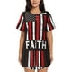 thumbnail image 1 of Fotbe USA Flag Cross Conjunto de Pijama Estampado para Mujer, 2 Piezas, Ropa de Dormir con Camiseta de Manga Corta y Shorts Suaves-Large, 1 of 6