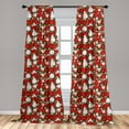 thumbnail image 5 of Ambesonne Christmas Curtains, Holly Mistletoe, Pair of 28"x95", White Red Green, 5 of 5
