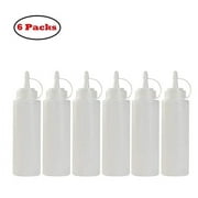 VIVE COMB 6 Pack 8 Oz Squirt Condiment Bottle for Oil and Vinegar Dispenser Hot Sauce Honey Mustard Ketchup Paint Glue Liquid with No Leak T
