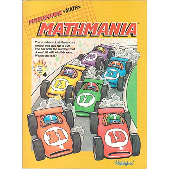 Pre-Owned Mathmania: Puzzlemania + Math (Race Cars Cover) (The numbers of all these cars except one add up to 100. The car with the number that doesn't fit will win this race. Which one is it?), 9780