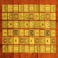thumbnail image 1 of Ahgly Company Machine Washable Indoor Square Abstract Yellow Modern Area Rugs, 8' Square, 1 of 4