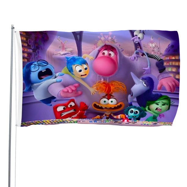 Intensamente Bandera impresa con temática, regalo perfecto para fanáticos, amigos y familiares, y adecuada para actividades al aire libre e interiores, decoraciones de fiesta. 60*90CM