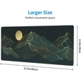 thumbnail image 3 of XL Large Gaming Mouse Pad Abstract Mountain and Moon Full Desk Mat with Stitched Edges, Waterproof NonSlip Base, Perfect for PC Laptop Computer (Green, 31.5 x 11.8 in), Ideal for Gamers, 3 of 6
