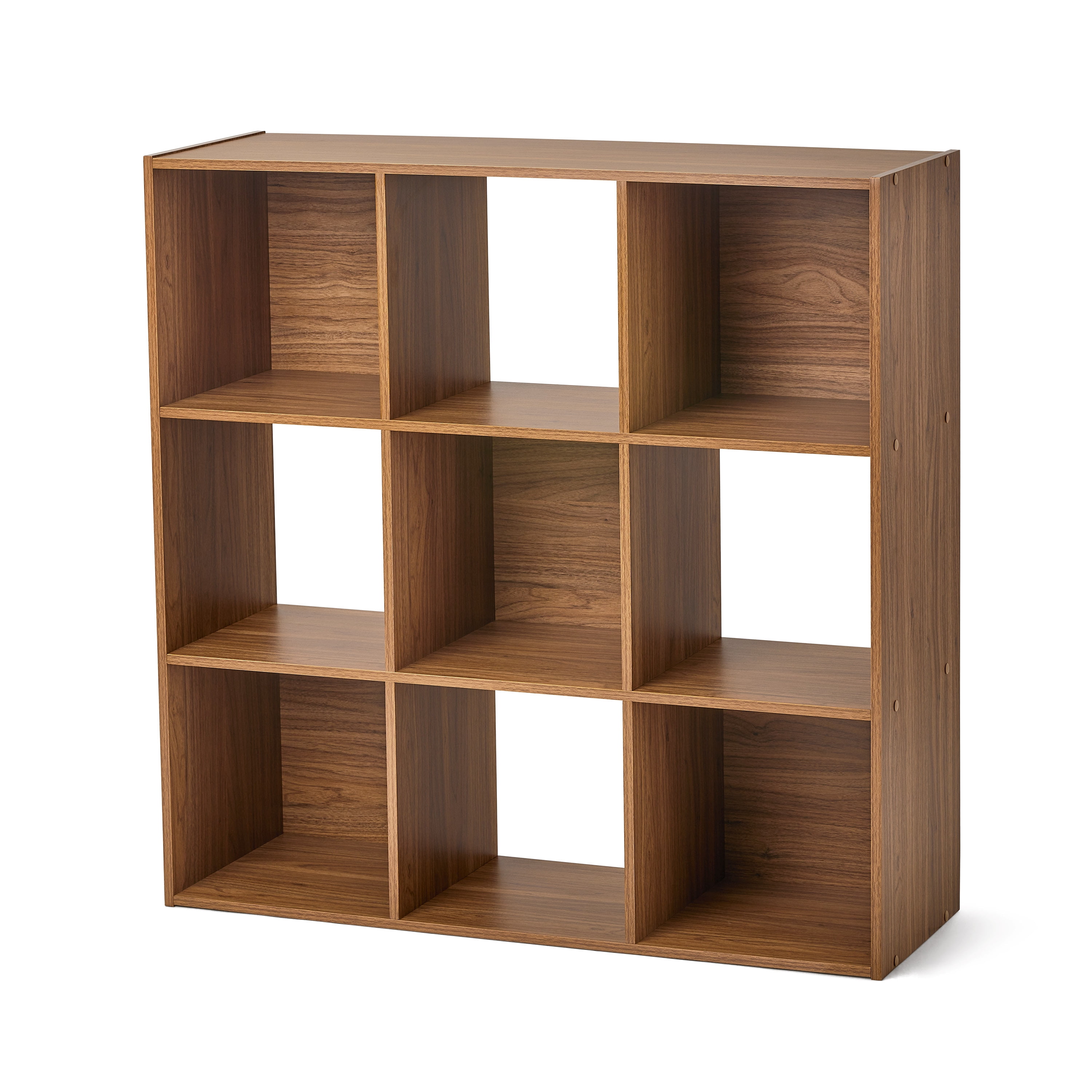 Mainstays 11" 9Cube Storage Organizer, Warm Walnut  (图4)