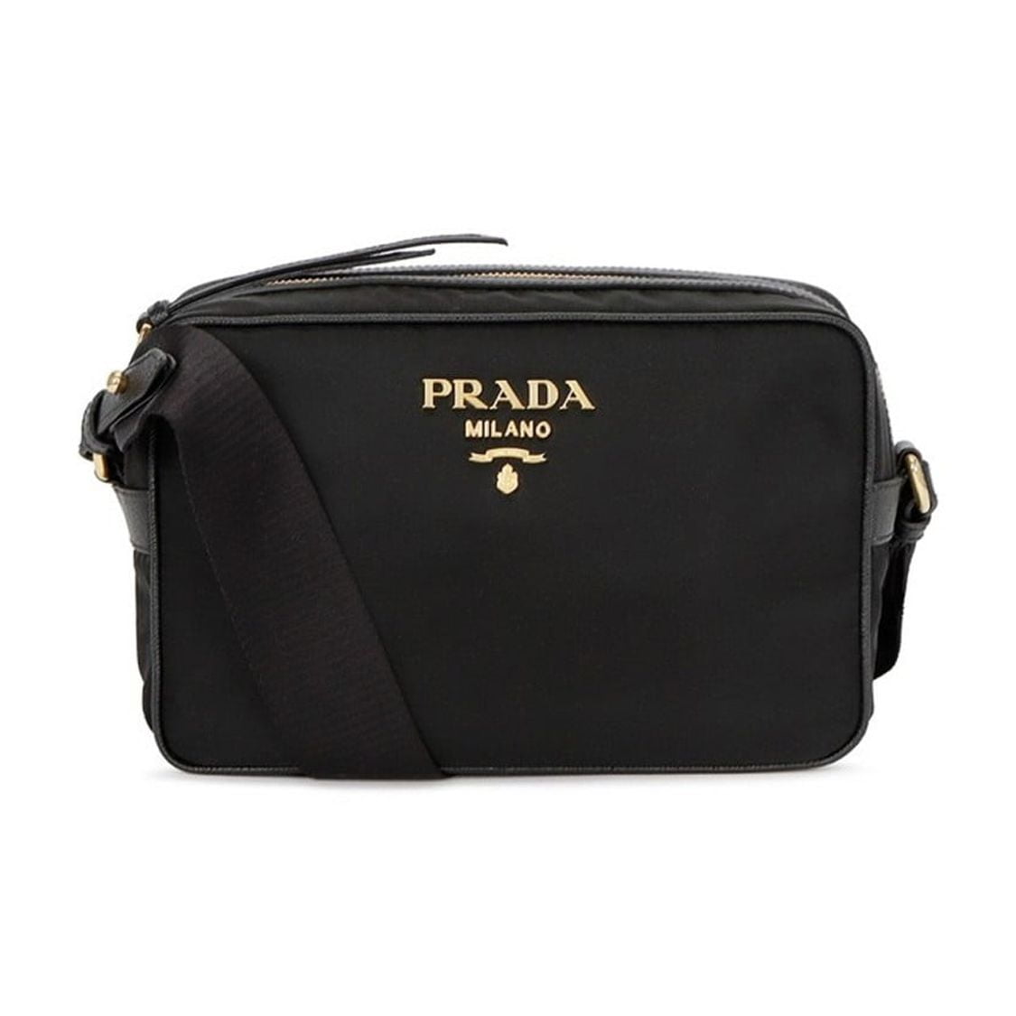 PRADA バッグ Prada Tessuto Nylon Blue Double Zip Calf Leather Crossbody