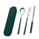 thumbnail image 2 of Conjuntos de vajillas 304 Estudiantes reutilizables de cubiertos de acero inoxidable Use accesorios de viaje simple para reuniones familiares de picnic Negroish Green 3 PCS Inevent HA012732-04, 2 of 7