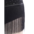 thumbnail image 6 of TiaoBug Women's Latin Dance Dress Backless Halter Neck Tassels Fringe Skirt Leotard Salsa Tango Dancewear Royal Blue XXL, 6 of 7