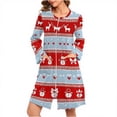 thumbnail image 4 of SwiftWear Festive Plaid Flannel Nightgown for Women - Christmas Print Robe with Long Sleeves, Cozy Home Loungewear for Holiday Season, 4 of 9
