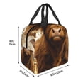 thumbnail image 3 of Disketp Cow With Butterflies Lilies for Insulated Lunch Bag for Women and Men, Perfect for Work, Hiking, Picnic, 3 of 8