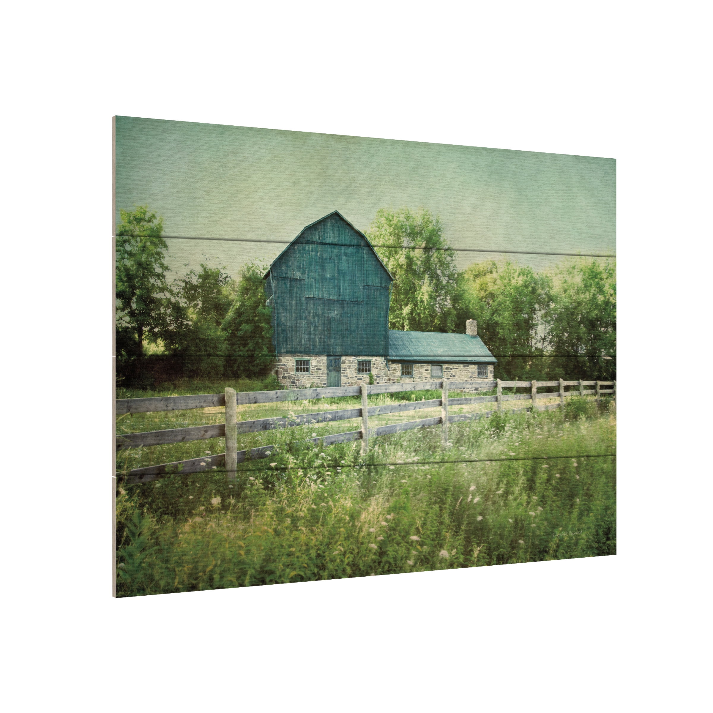 Elizabeth Urquhart 'Blissful Country III' Wood Slat Art
