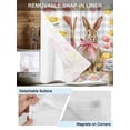 thumbnail image 5 of No Hook Shower Curtain with Snap-in Liner, Easter Bunny Eggs Waterproof Fabric Bathroom Curtains, Spring Tulips Rustic Rabbits Grey Plaid Bath Curtains & Mesh Top Window 72"x84" Long, 5 of 9