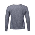 thumbnail image 2 of FashionOutfit Women's Crew Neck Two Tone French Terry Top W/ Front Yoke Crochet Trim, 2 of 3