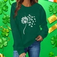 thumbnail image 5 of Craaazy Women's Round Neck St Patrick's T-shirts Long Sleeve Tops, 5 of 5