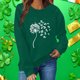 thumbnail image 4 of Xuyuer St. Patrick's Day Women's Printed Sweatshirt Long Sleeve Crewneck Casual Loose Vintage Graphic Pullover Tops, 4 of 5