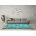 thumbnail image 3 of Ahgly Company Indoor Square Persian Light Blue Traditional Area Rugs, 8' Square, 3 of 4