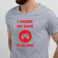 thumbnail image 2 of Greenyef Graphics I Paused My Game to Be Here Gamer Gift Funny Tee Men's T-Shirt Style-27 (Gray & Red, X-Large), 2 of 6