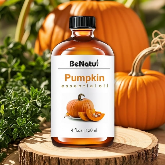 Benatu Pumpkin Seed Essential Oil, Gourmand Scent, Warm Spiced Aroma, 4 fl oz for Candles, Soap Making, Diffusers