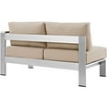 thumbnail image 3 of Silver Beige Shore Outdoor Patio Aluminum Right-Arm Loveseat, 3 of 4
