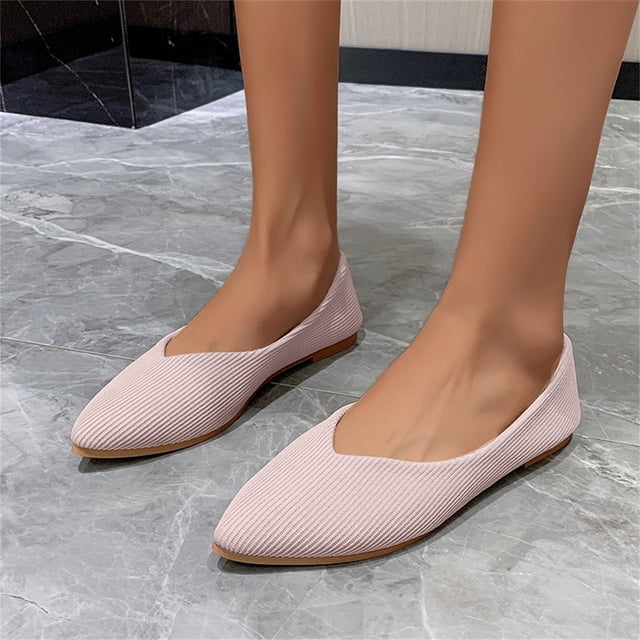 TOWED22 Chaussures Plates pour Femmes, Ballerines pour Femmes à Strass pour Mariage, Chaussures Ballerines Pliables Scintillantes Confort à Enfiler, Rose
