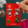 thumbnail image 2 of ievspot 1 Pair Women Christmas Earrings Christmas Tree Elk Santa Bell Shape Decor Hoop Earrings New Year Party Hanging Earrings Lady Jewelry, 2 of 6