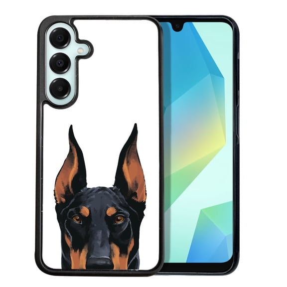 WIRESTER Shockproof Soft Rubber Cover Case for Samsung Galaxy A16 5G 6.7", Animal Black Rust Doberman Pinscher Dog