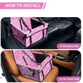 thumbnail image 5 of Sennaux Pet Car Seat Front Pet Dog Booster Seat Carrier Protector for Dogs Cats Puppy, with PVC Tube, Blue, 5 of 7