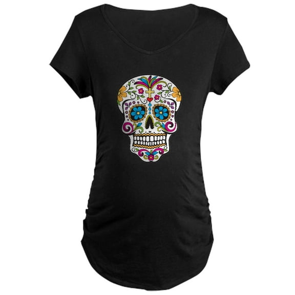 CafePress - Sugar Skull Maternity Dark T Shirt - Maternity Dark T-Shirt