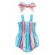 thumbnail image 1 of Monos Para BebéS NiñAs Mameluco De La Honda Sin Mangas Sin Espalda A Rayas Playsuit Con Diadema XBTCLXEBCO Azul PúRpura；6-12 Meses, 1 of 4