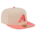 thumbnail image 3 of Men's New Era Light Beige/Coral Arizona Diamondbacks Two-Tone Color Pack A-Frame 59FIFTY Fitted Hat, 3 of 5