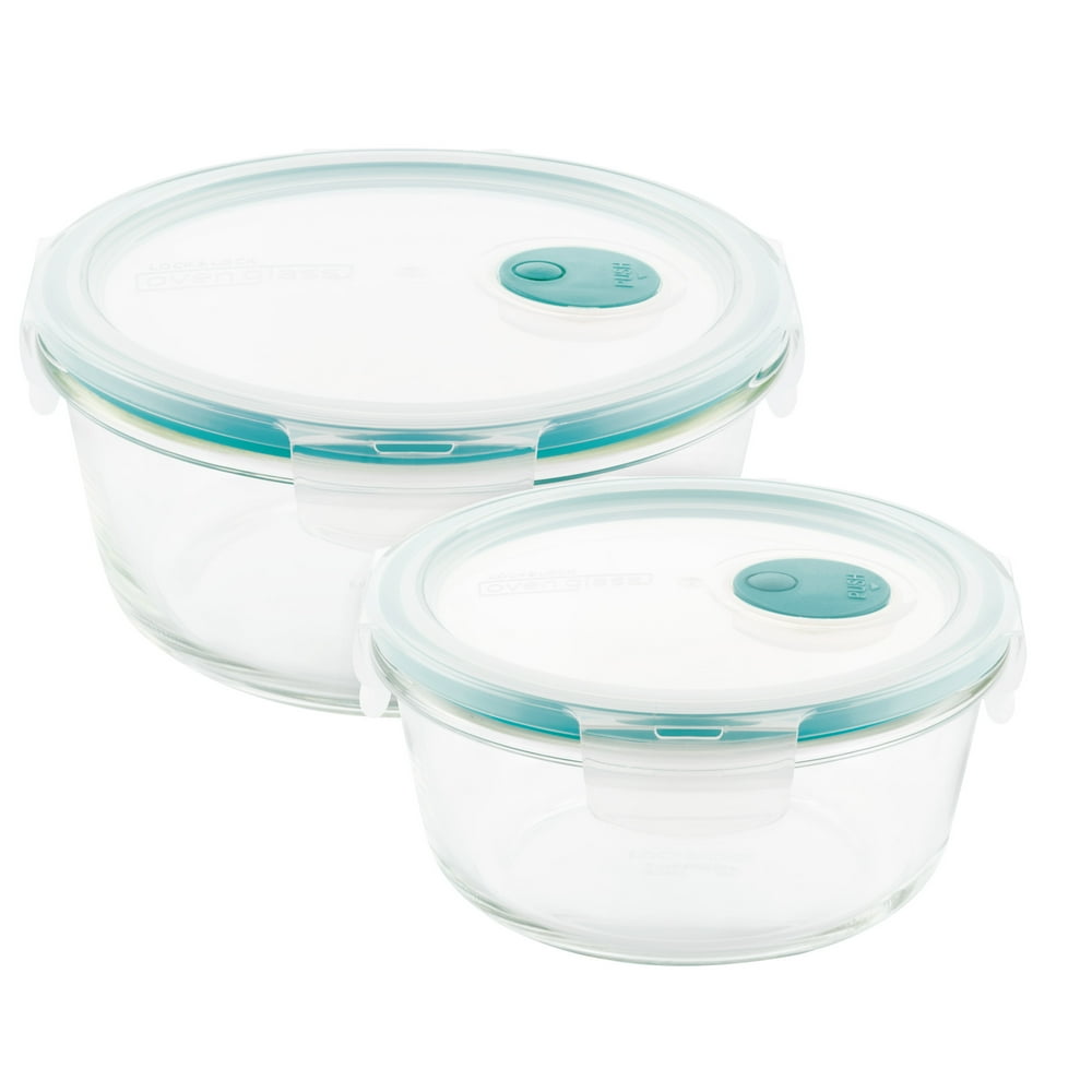 LocknLock 2 Piece Purely Better Vented Glass Food Storage Container Set