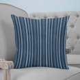 thumbnail image 4 of Pillow Covers 20x20 Set of 2, Navy Blue Striped Square Throw Pillow Covers for Couch/Sofa/Living Room, Farmhouse Stripes Modern Vintage Decorative Soft Pillowcases for Couch Throw Pillows, 4 of 7